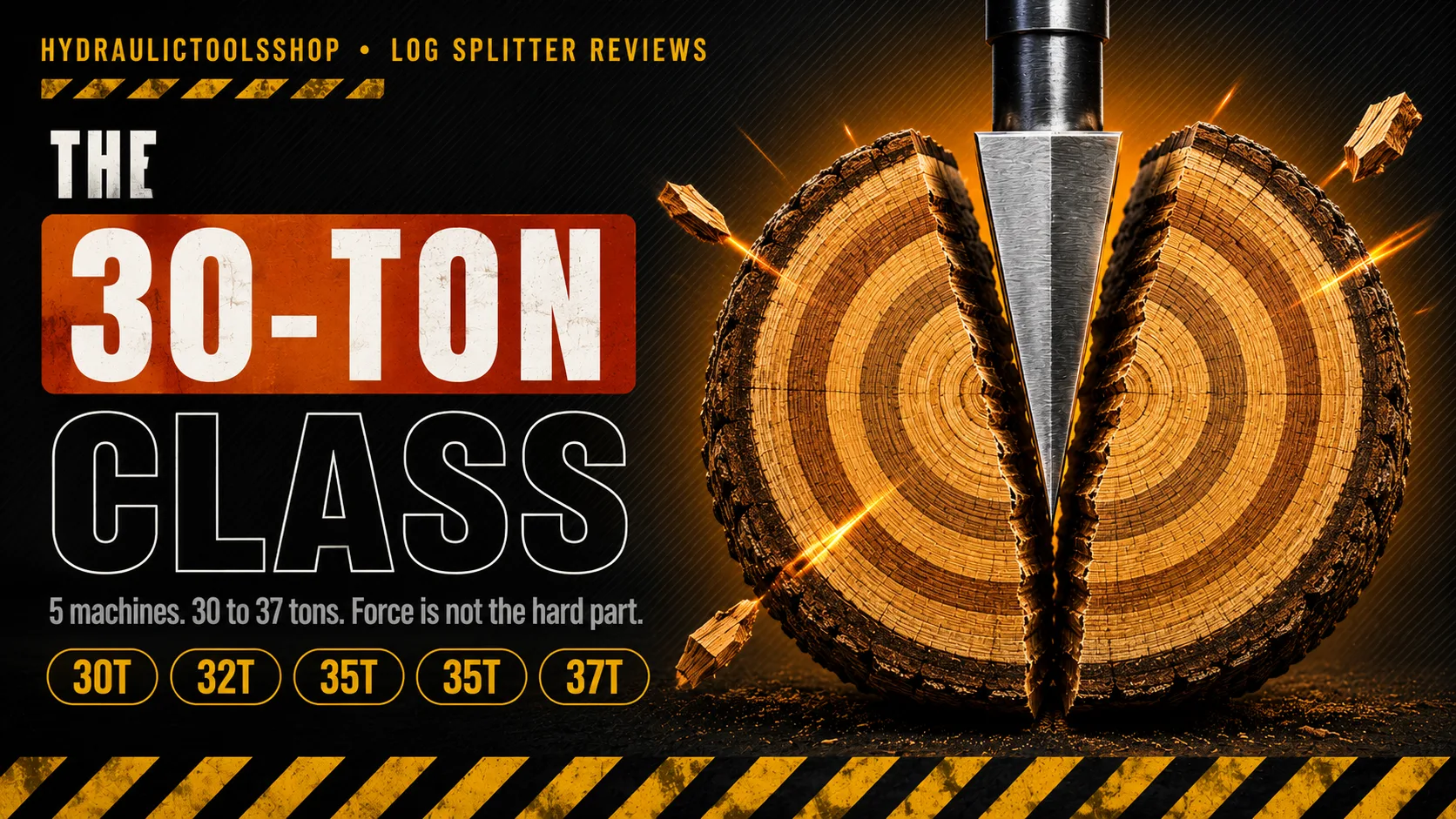 The 30-ton class: five gas log splitters from 30 to 37 tons compared
